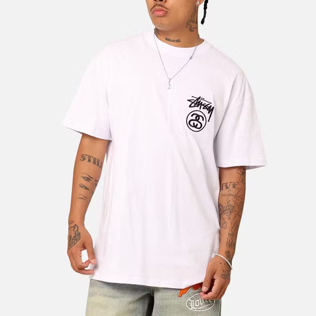 AUS発[STUSSY]♠SS Linkプリント・半袖Tシャツ STUSSY ステューシー BIG LINK プリント 半袖Tシャツ | street