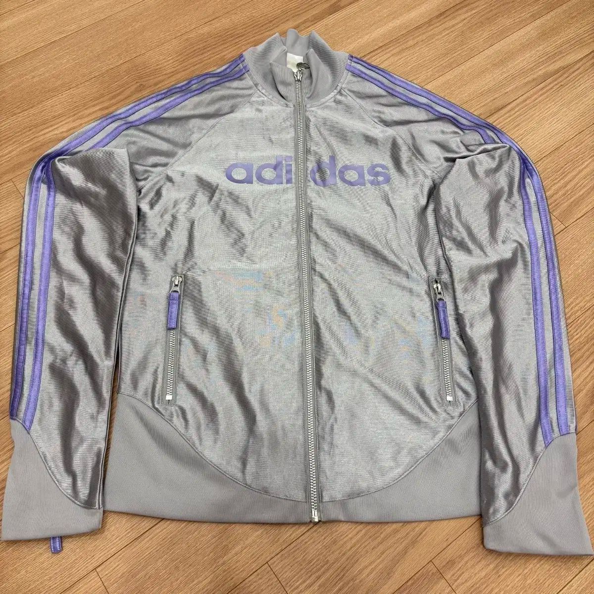 adidas アディダス シルバーパープル トラックトップス ジャージ L 90