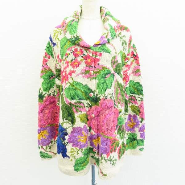 ロイヤルアルパカ Royal Alpaca アルパカ ニット セーター カーディガン トップス 花柄 総柄 a971953