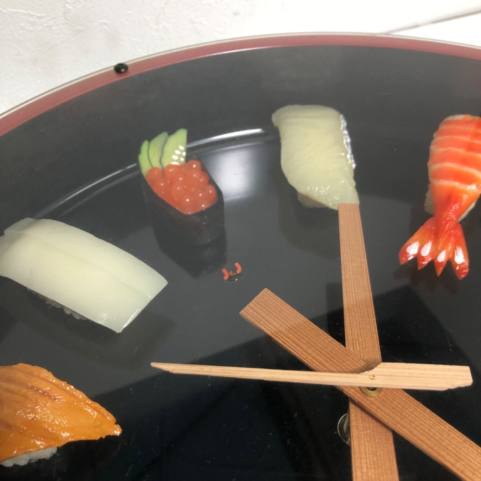 ☆食品サンプル 寿司時計 寿司桶 寿司屋 時計 かけ時計 動作確認済み