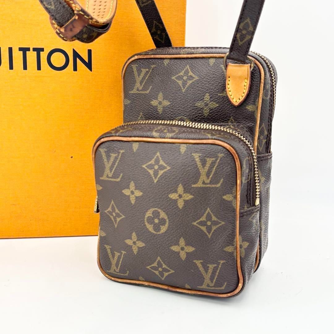 Louis Vuitton ルイ•ヴィトン ミニアマゾン モノグラム 総柄 ショルダーバッグ バック 肩掛け クロスボディ 斜め掛け PVC レザー ヌメ革 通勤 通学 M45238