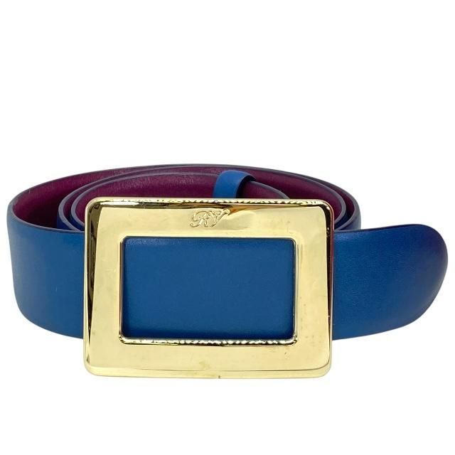 ROGER VIVIER ロジェヴィヴィエ ベルト アクセサリー 小物 レザー ブルー パープル ゴールド金具 70サイズ