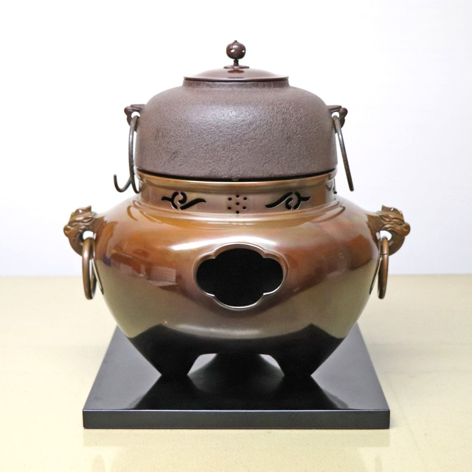 高橋敬典 唐銅鬼面風炉 茶道具 No.221218-33 梱包サイズ140