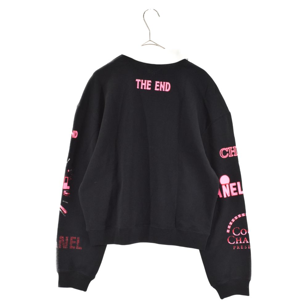 極美品★CHANEL シャネル 21SS P70689 コットン100％ GABRIELLE COCO No5 ココマークロゴプリント 長袖ポロシャツ ブラック S レディース CHANEL (シャネル) 21SS GABRIELLE COCO No5 ココマークロゴ