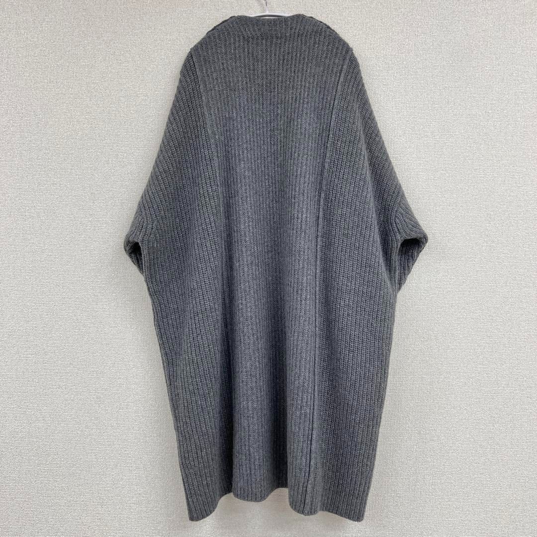 PAUL POIRET a Paris ポールポワレ ロングカーディガン ニット リブ オーバーサイズ ガウン アルパカ ウール イタリア製 グレー S