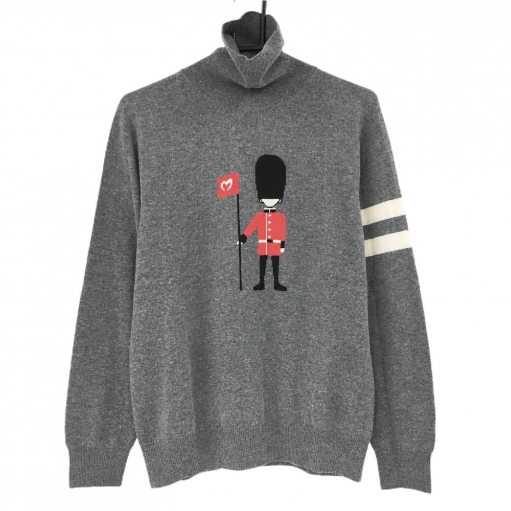 ☆特価☆【美品】マスターバニー タートルネックセーターグレー×レッド