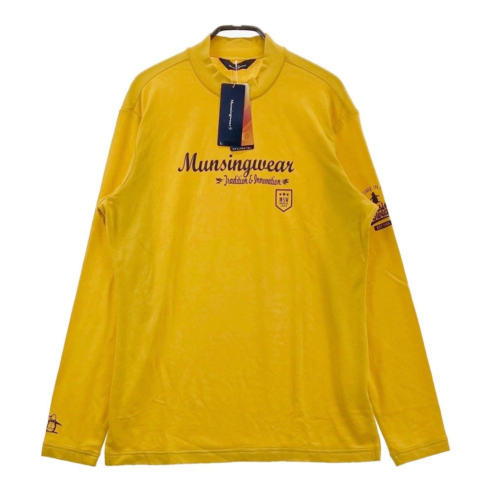 サイズ：M MUNSING WEAR マンシングウェア  長袖ハイネックTシャツ  イエロー系 [240101289127]# ゴルフウェア メンズ ストスト