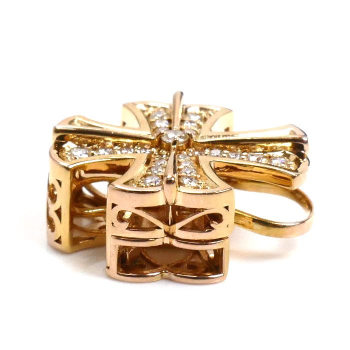 ゆきざき K18WG ゆきざき K18PG ピンクゴールド ダブルトップ ダイヤ ペンダントトップ