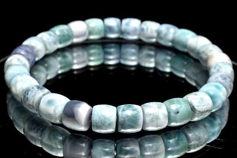 １点物 人気アイテム パープルラリマー 6-6.5x7mm チューブ ブレスレット パワーストーン 天然石 _MB258