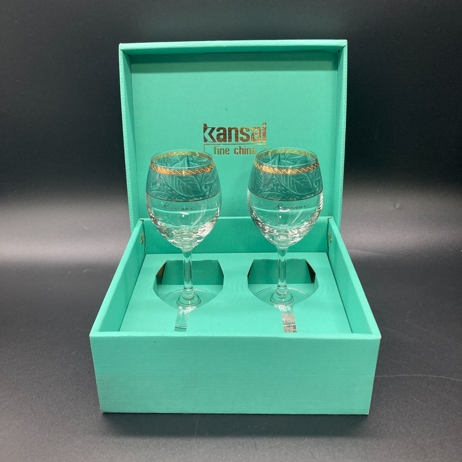 【人気沸騰】 ☆未使用品☆ kansai fine china ペアワイングラス 2個セット 箱 テーブル用品