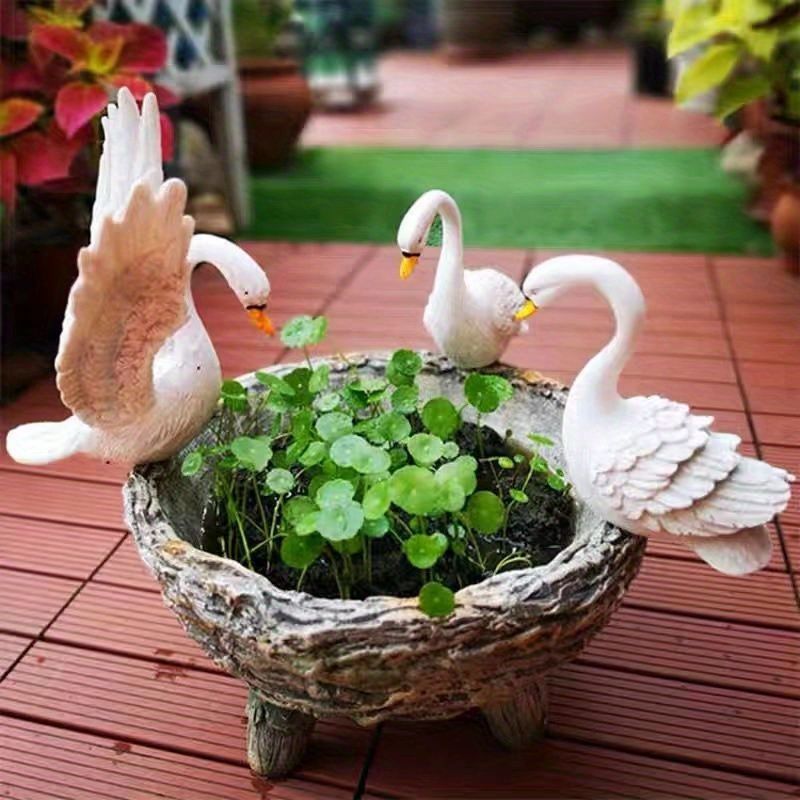 水鉢 置物 ガーデニング オーナメント ガーデニング雑貨 インテリア雑貨 ガーデン オブジェ 庭 玄関 ガーデン雑貨 おしゃれ 誕生日 ギフト対応 引越し祝い 白鳥