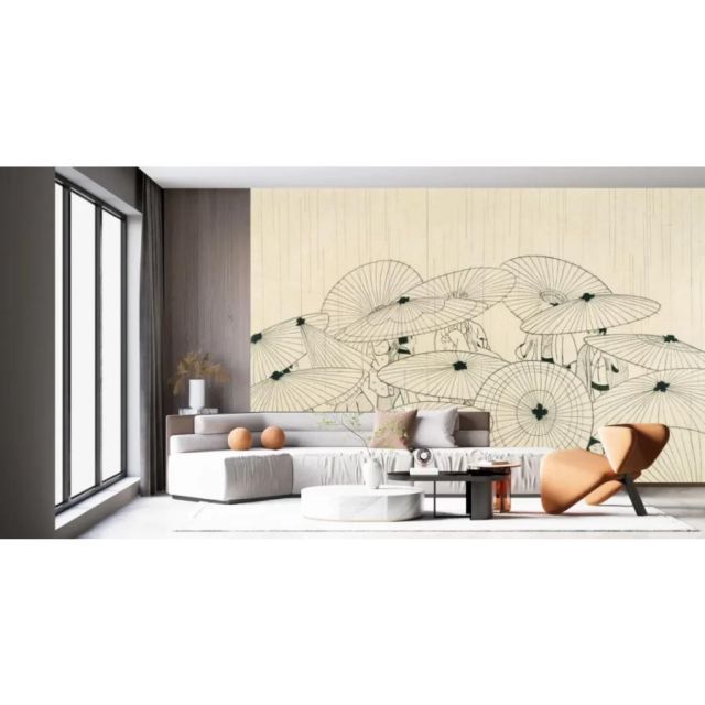 壁紙アート 小村雪岱 新商品 おせん 傘 日本画家 版画家 インテリア