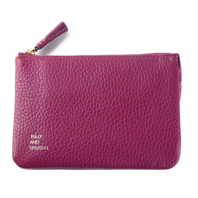 新着商品 JULLY AND SHUSHU ミニ財布 ラズベリー キャッシュレス イタリアレザー 軽い財布 お財布ポーチ プレゼント 小さい財布 旅行 トラベル ICカード スイカ