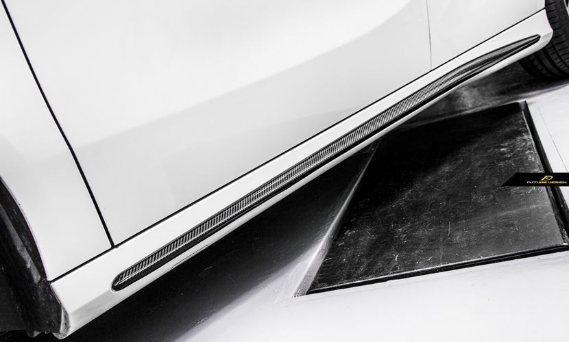 FUTURE DESIGN BENZ メルセデス ベンツ A-Class W176 AMGバンパー用 サイドスポイラー 本物Drycarbon ドライカーボン カスタム エアロ