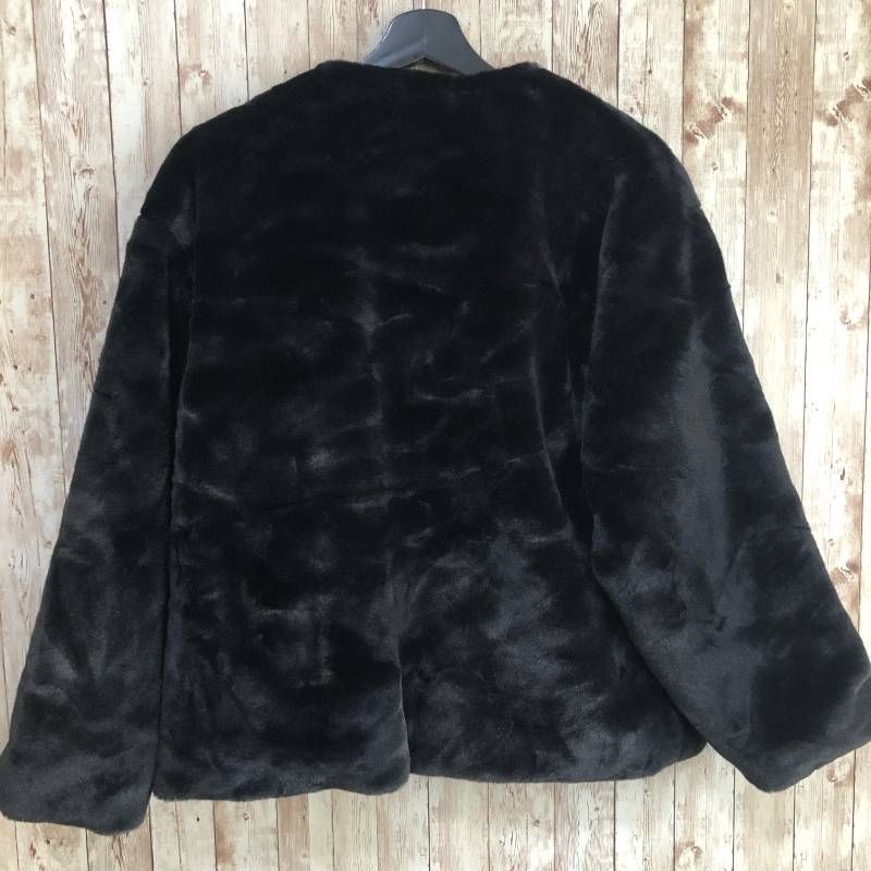 タ -LOVE アンドラブ カメリアボタンのエコファーリッチブルゾン ブラック M 訳アリ タグ付き