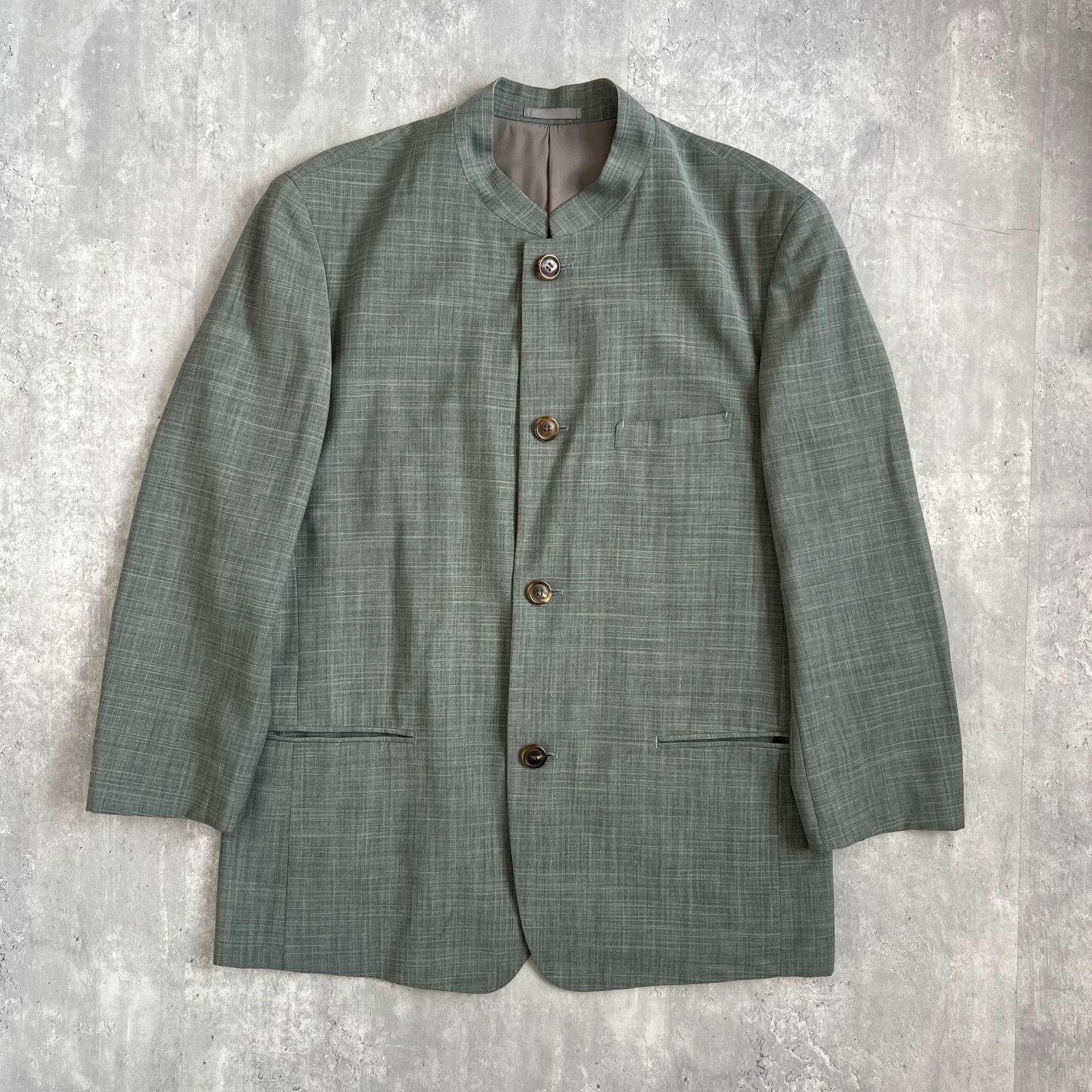 90s ISSEY MIYAKE MEN イッセイミヤケメン ウール マオ ジャケット×パンツ セットアップ アーカイブ グレーチェック ME41-FB005 Mサイズ