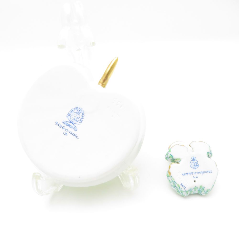 Herend ヘレンド フィギュリン ロータスディッシュ 2点 セット カエル 蛙 7cmプレート 小皿 トレイ SM4670A3 NEXPOTALLINN_EU