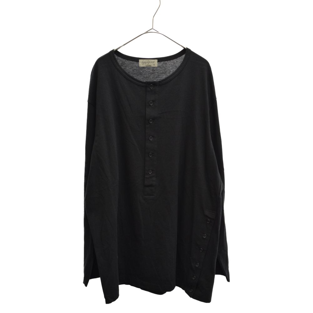 Yohji Yamamoto POUR HOMME (ヨウジヤマモト プールオム) 20SS Henry Neck Long Sleeve Tee  ヘンリーネックロングスリーブ長袖Tシャツ ブラック HN-T27-876 - メルカリ