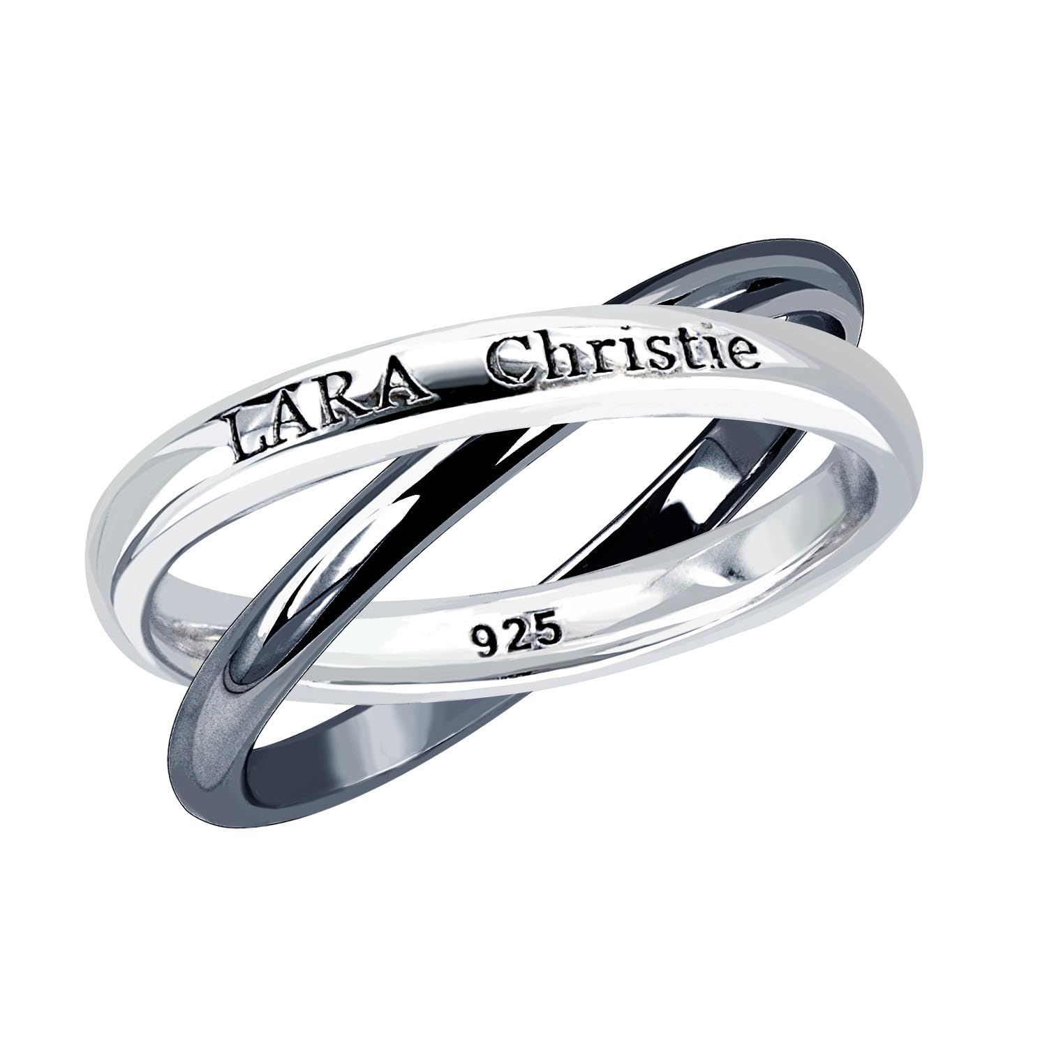 RingSize 21 ララクリスティー リング 指輪 メンズ シルバー ロンド BLACK Label 21号 cr3871-b-21