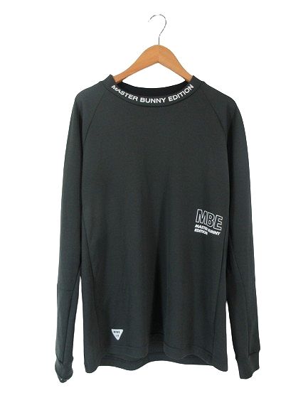 マスターバニー MASTER BUNNY Tシャツ モックネック 長袖 プリント ロゴ サイズ4 黒 758-0166305 QQQ