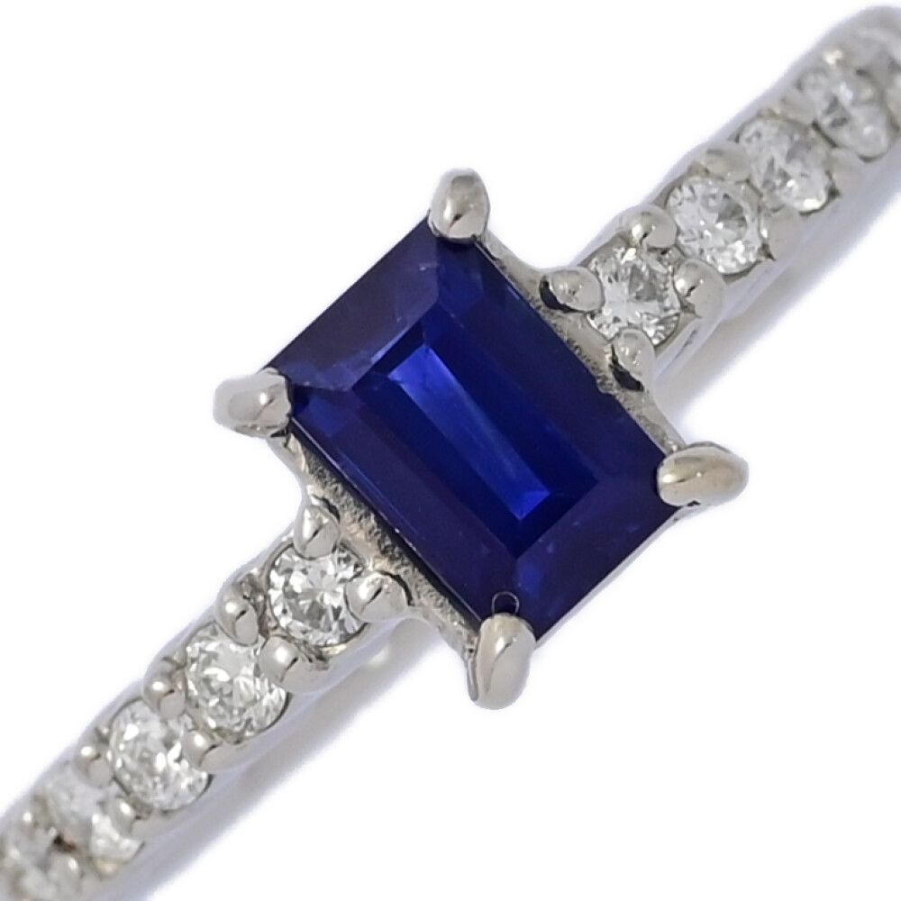 SA0.775ct|FD 0.203ct|ハーフエタニティセッティング･9月 誕生石 1P･サファイア･ダイヤモンドリング･指輪|Pt900-5.2g|12.5号 ♀ N レディース 590816