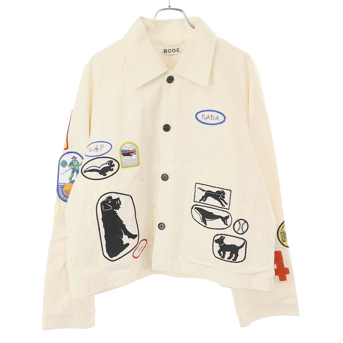 BODE NY ボーディー 24SS Cambridge Patch Jacket パッチデザインジャケット ホワイト L