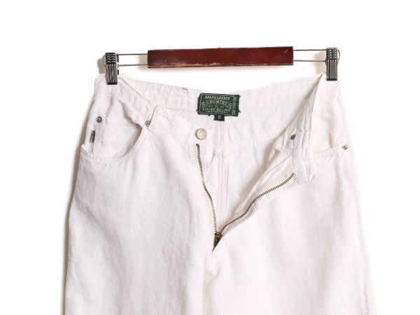 名作　80s　緑タグ　リネンパンツ　ポロカントリー　生成り生地　ラルフローレン 名作 80s 緑タグ リネンパンツ ポロカントリー 生成り生地