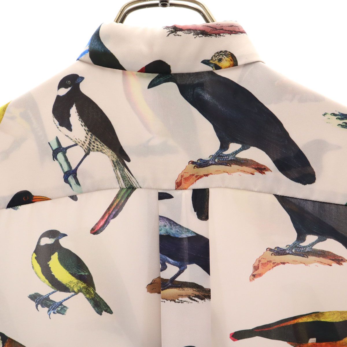 Paul Smith - 古着 Paul Smith ポールスミス 鳥柄 長袖 シースルー シャツ 38 パールピンク レディース Paul Smith ポールスミス 鳥柄 長袖 シースルー シャツ 38