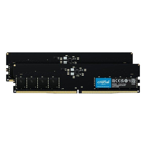 【新品】crucial  クルーシャル クルーシャル Crucial DDR5-4800 32GBx2枚 デスクトップ用メモリ CT2K32G48C40U5 (2521584)