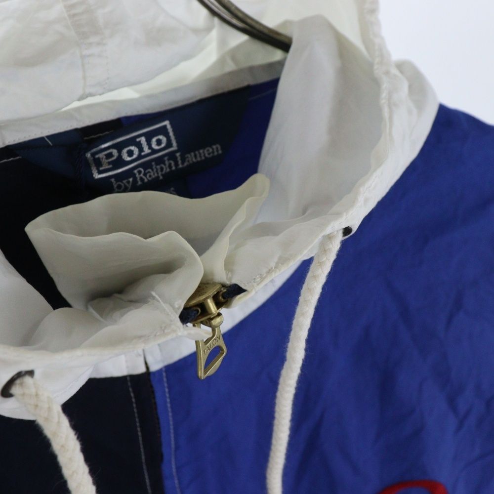 Polo 1992 ハーフジップナイロンジャケット フード付き 1992 Polo Ralph Lauren | ハーフジップジャケット - 古着屋