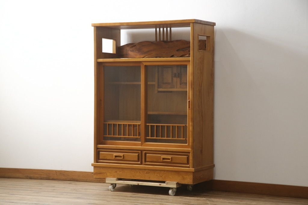 ☆事前問合せ必須☆ 茶箪笥 中古 美品 屋久杉 杢目 茶棚 戸棚 収納棚