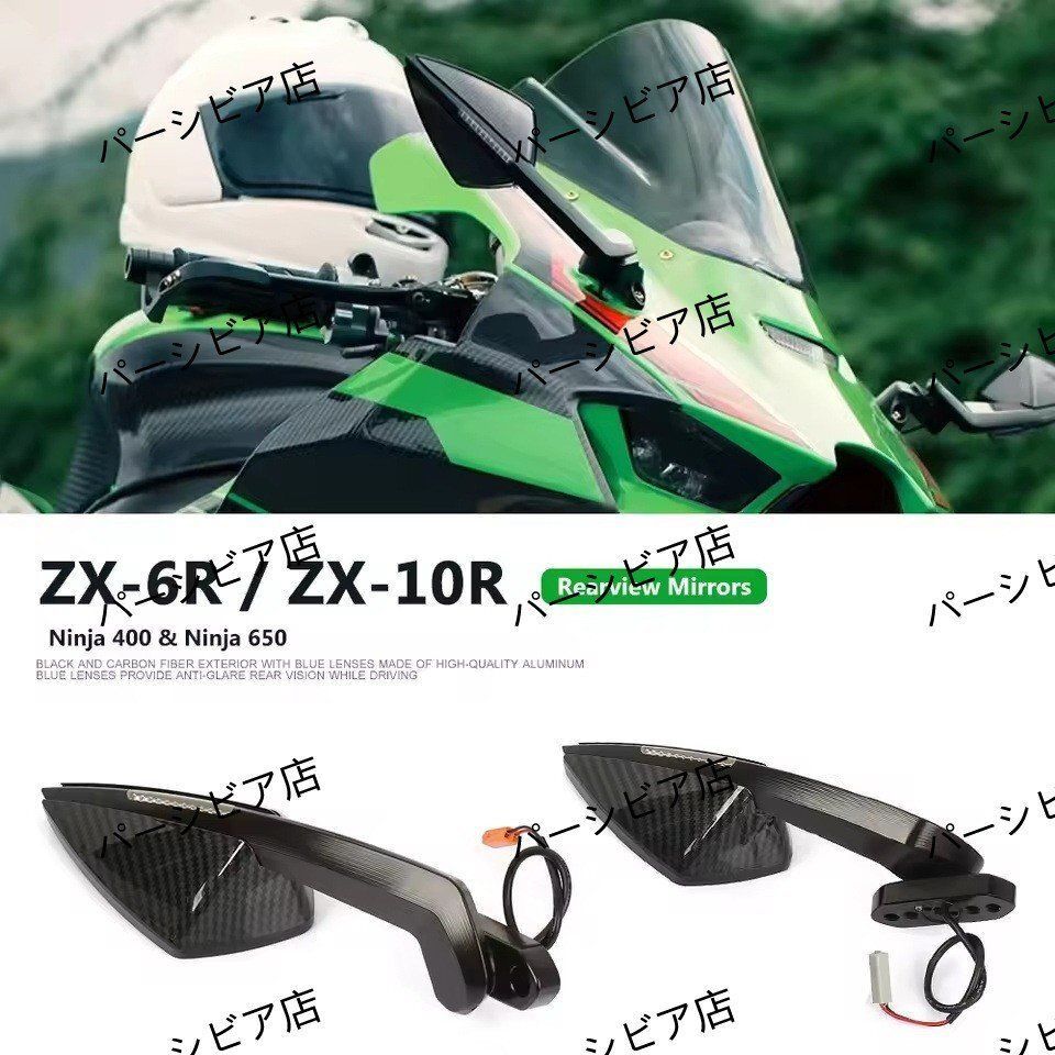 カワサキ ZX-6R|10R|Ninja400|600 本物カーボン DBミラー 左右セット