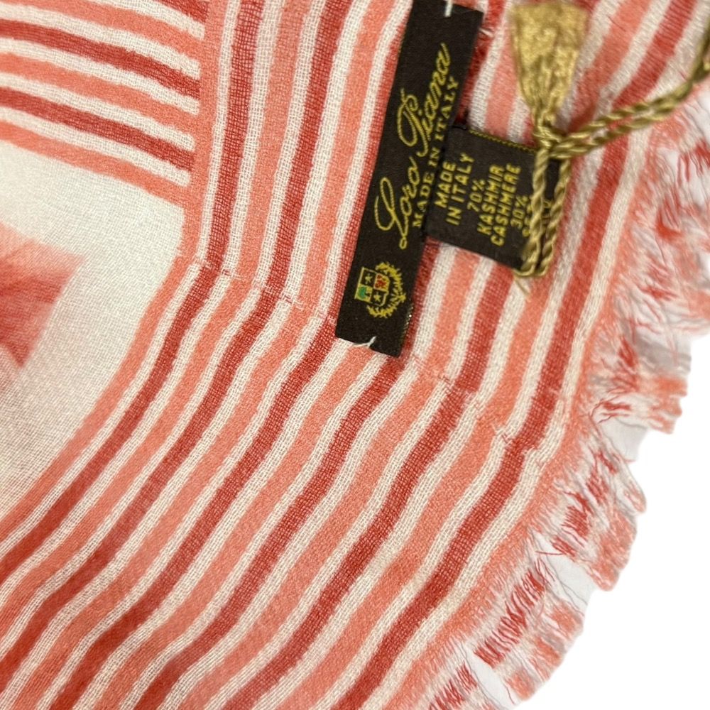 良品 Loro Piana ロロピアーナ カシミヤシルク 大判スカーフ レッド  