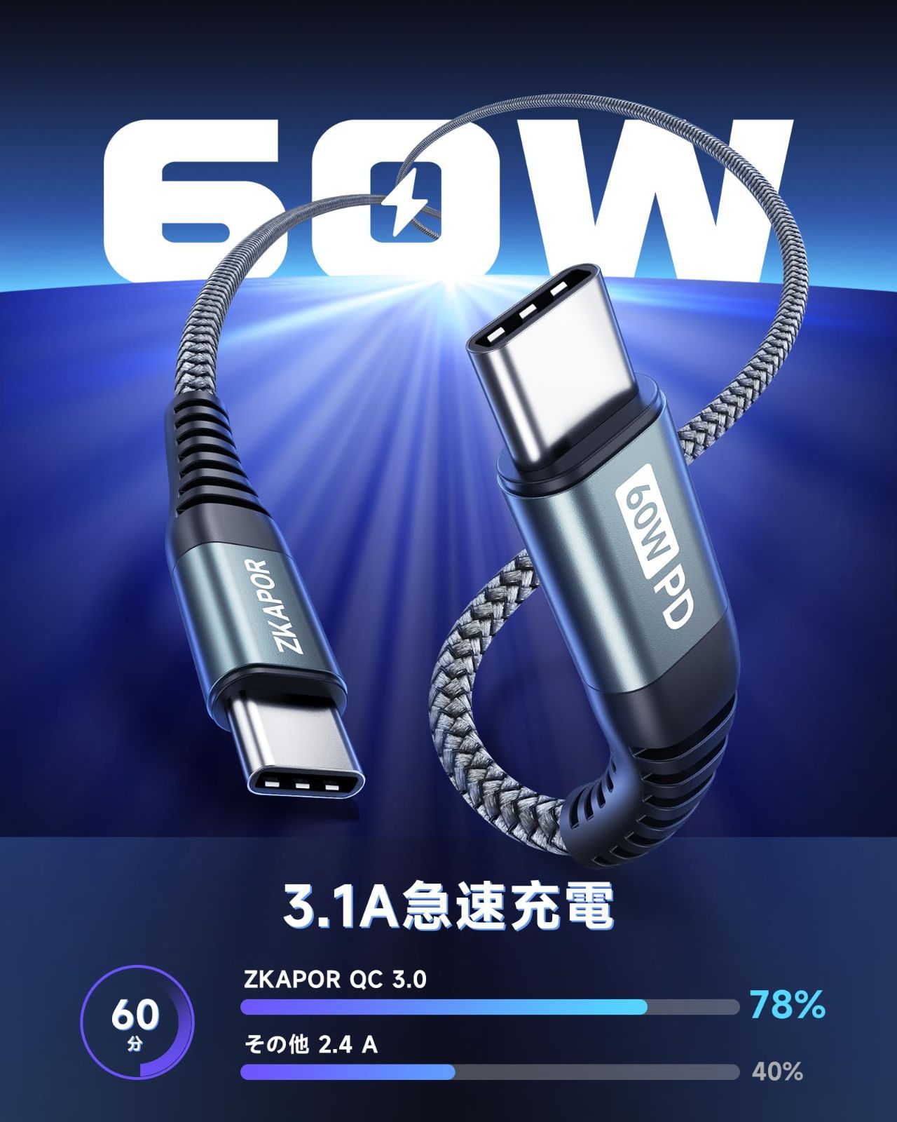 /S21/S20 S22 /S10+ Pro/Galaxy 15/MacBook iPhone /S10 充電ケーブル タイプc 断線防止 超高耐久 /S9+ 60W/3.1A急速充電 C C USB /S9/Huawei USB to 2本】USB PD対応