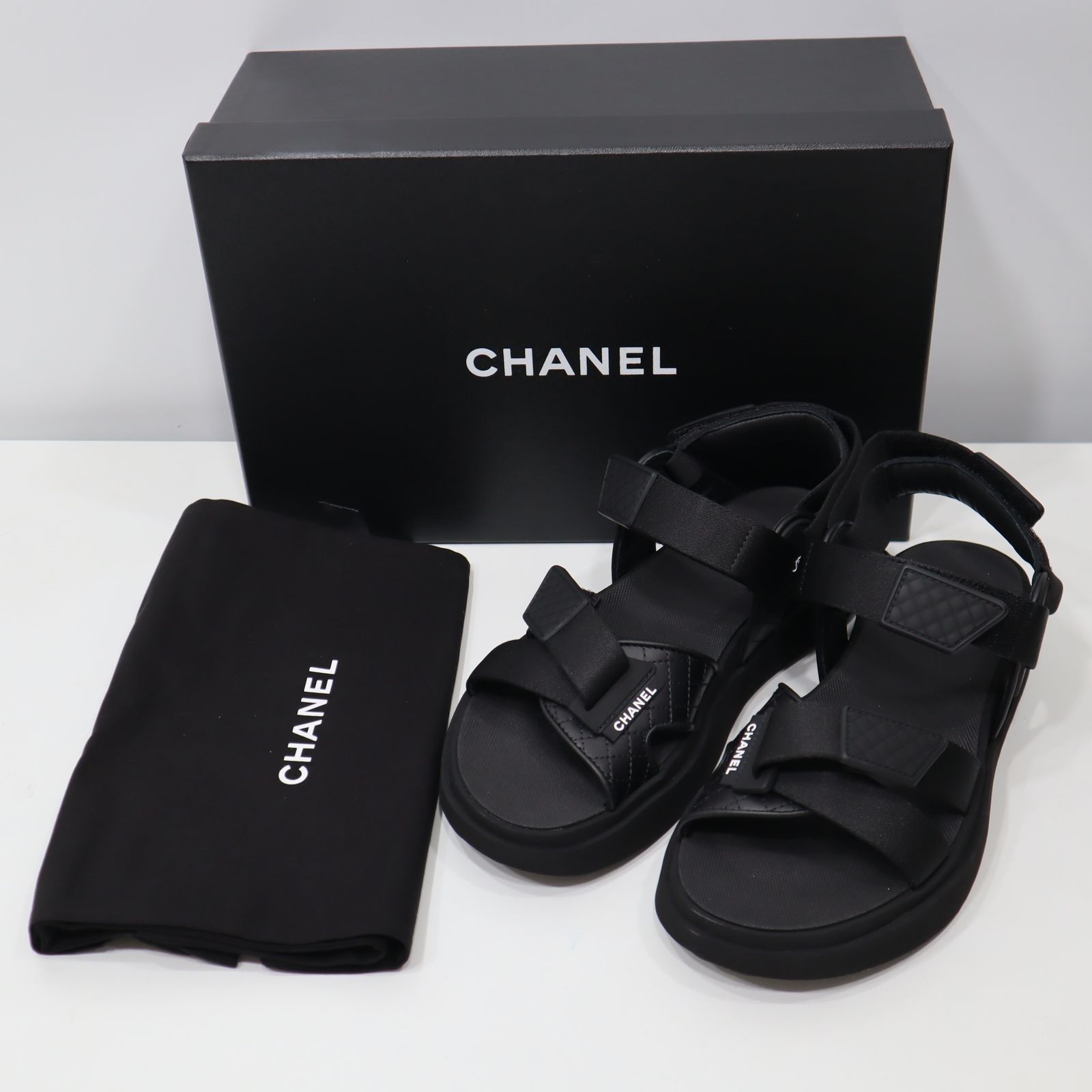 新品　CHANEL ブラック サンダル ロープ編み23/23.5cm シャネル(CHANEL)シャネル サンダル サンダル 靴 レディース