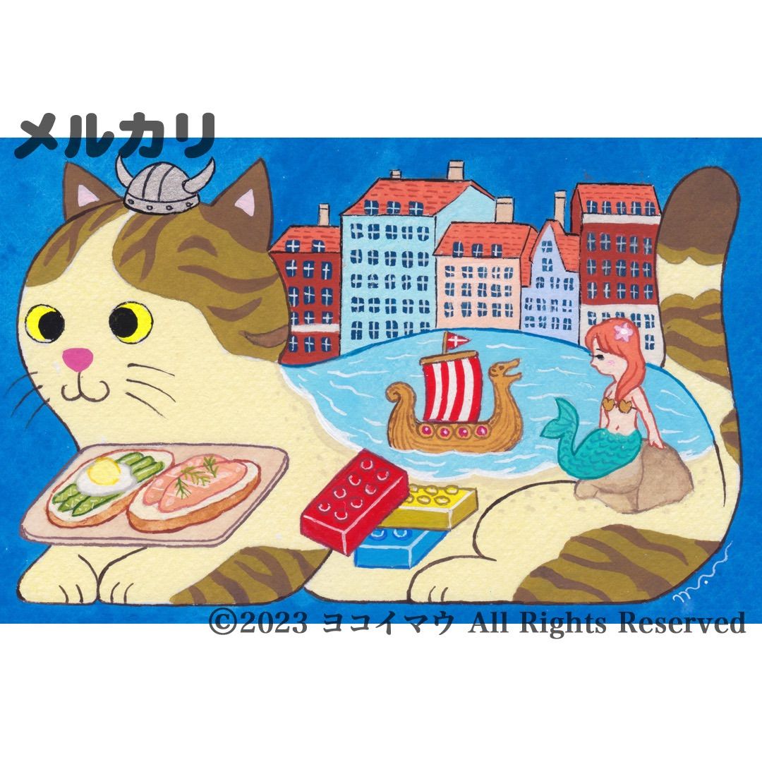 原画「猫の背中に何かある〜注文の多い料理店」猫/イラスト/