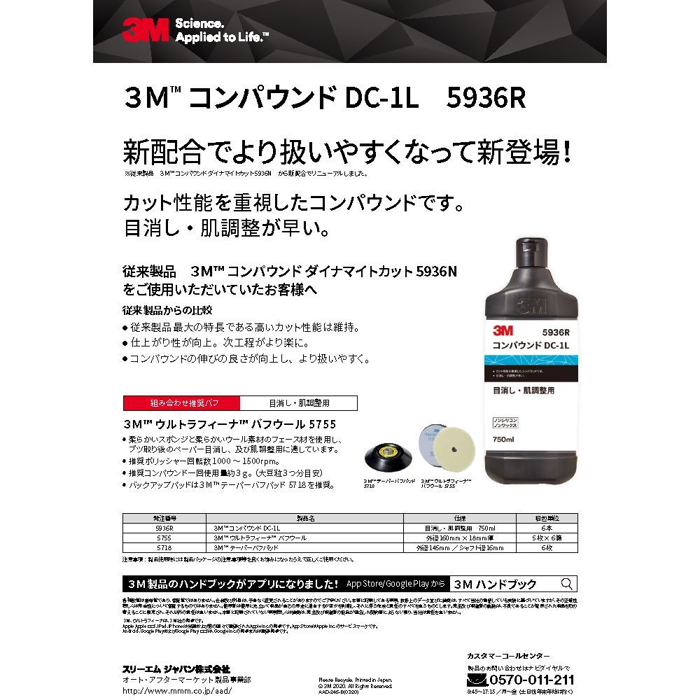 3M コンパウンド DC-1L 5936R 750ml 2本セット 宅急便コンパクト用