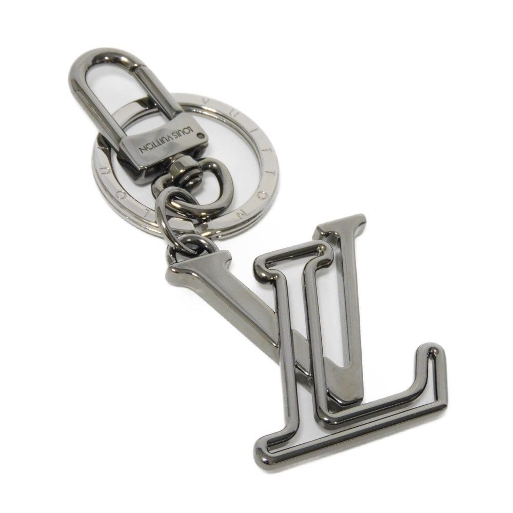 LOUIS VUITTON LVイニシャル キーリングメタリックブルー×シルバー