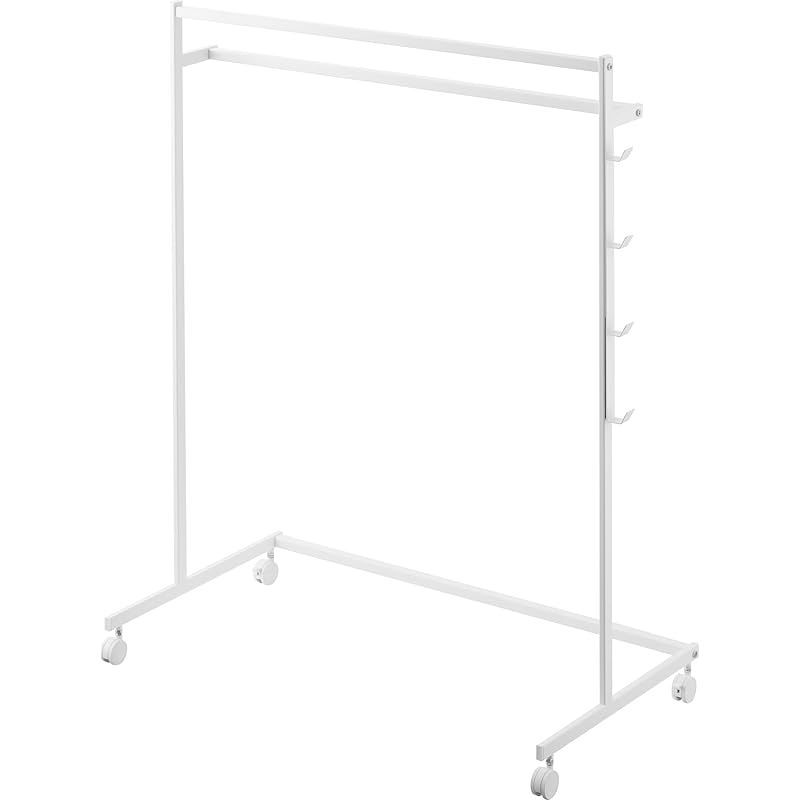 山崎実業 Yamazaki 収納力アップ ハンガーラック 2段 ホワイト W78.4×D42×H96.2cm キャスター含む タワー tower キャスター付き 押入れ クローゼット 0