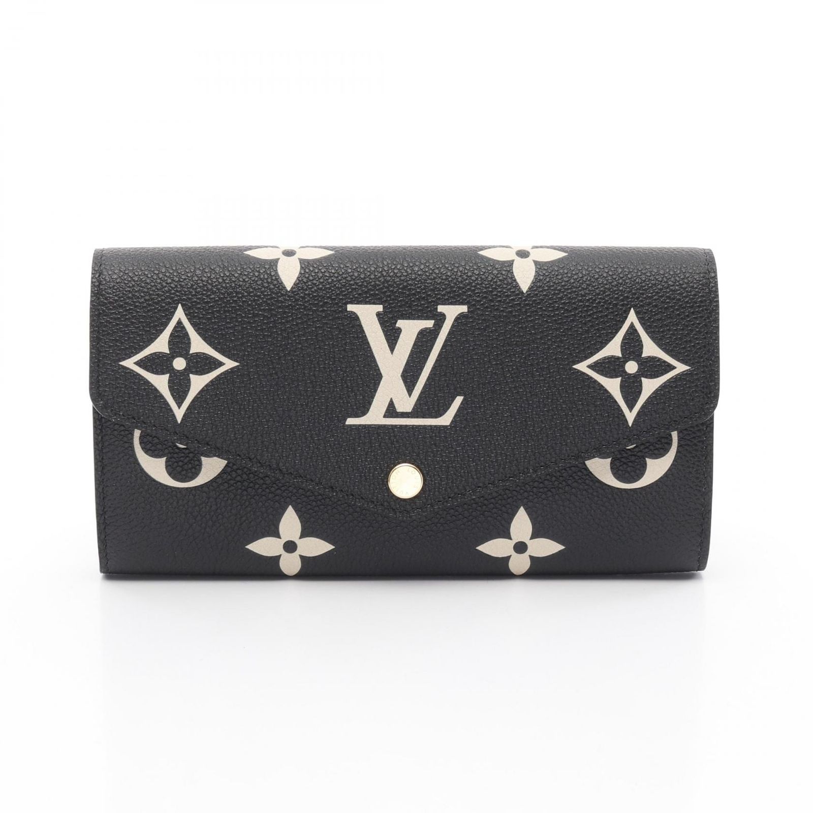 ルイ ヴィトン LOUIS VUITTON 二つ折り長財布 ポルトフォイユ サラ M80496 ブラック|ベージュ レザー ポルトフォイユ サラ レディース
