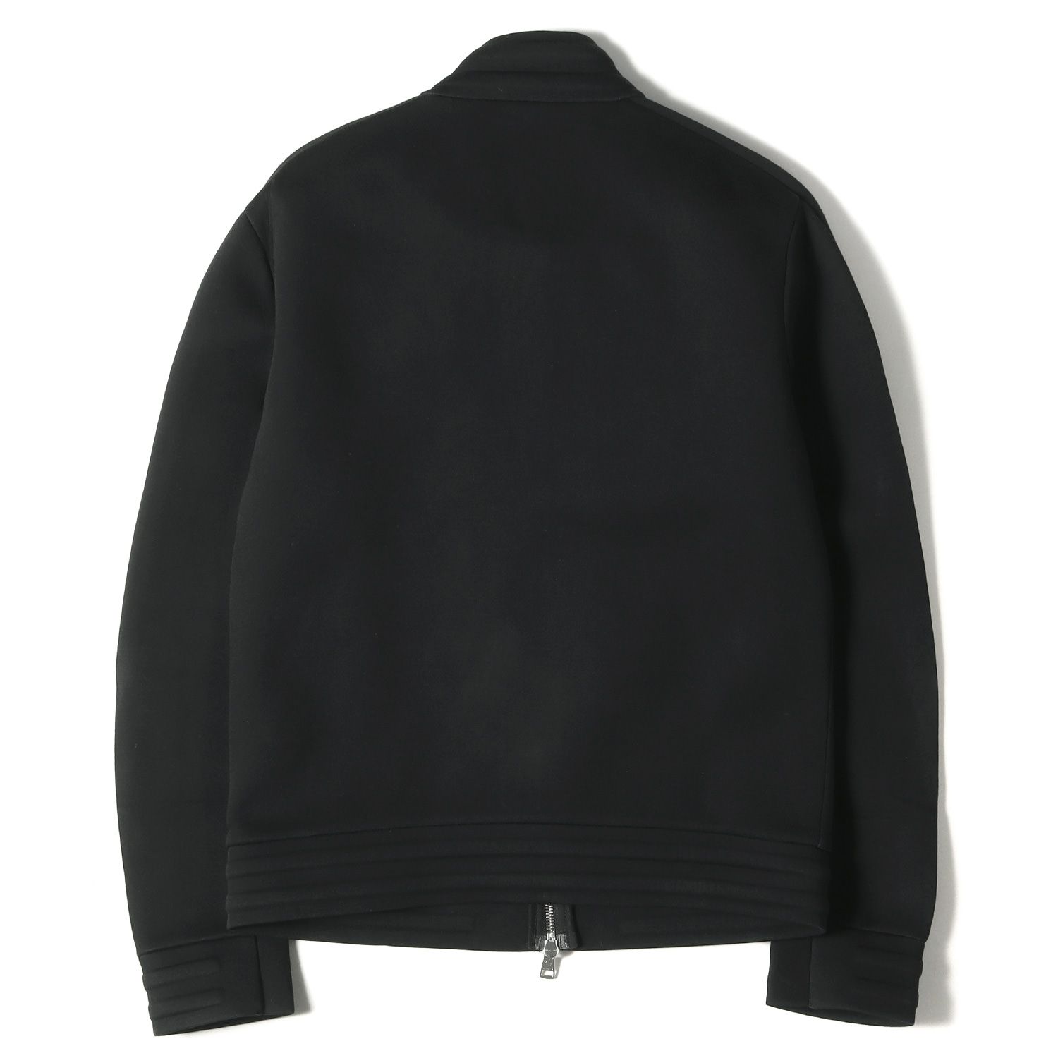 MONCLER モンクレール コットン ライダースジャケット ポンチ スウェット ハイネック シングル MAGLIA CARDIGAN ブルゾン  ブラック 黒 M アウター シンプル ブランド 無地