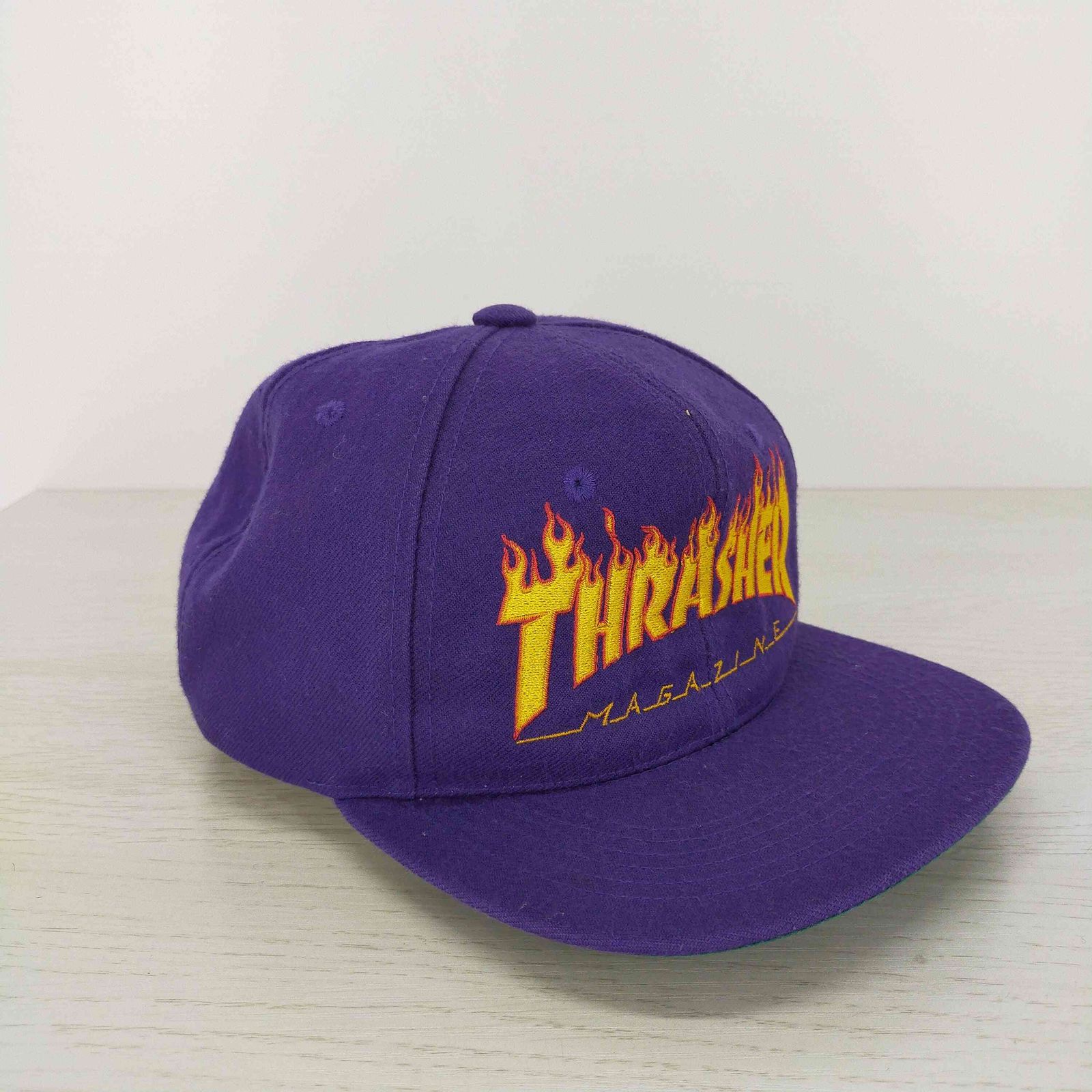 スラッシャー THRASHER 80-90S USA製 Flame Logo 6 Panel Cap 紫 
