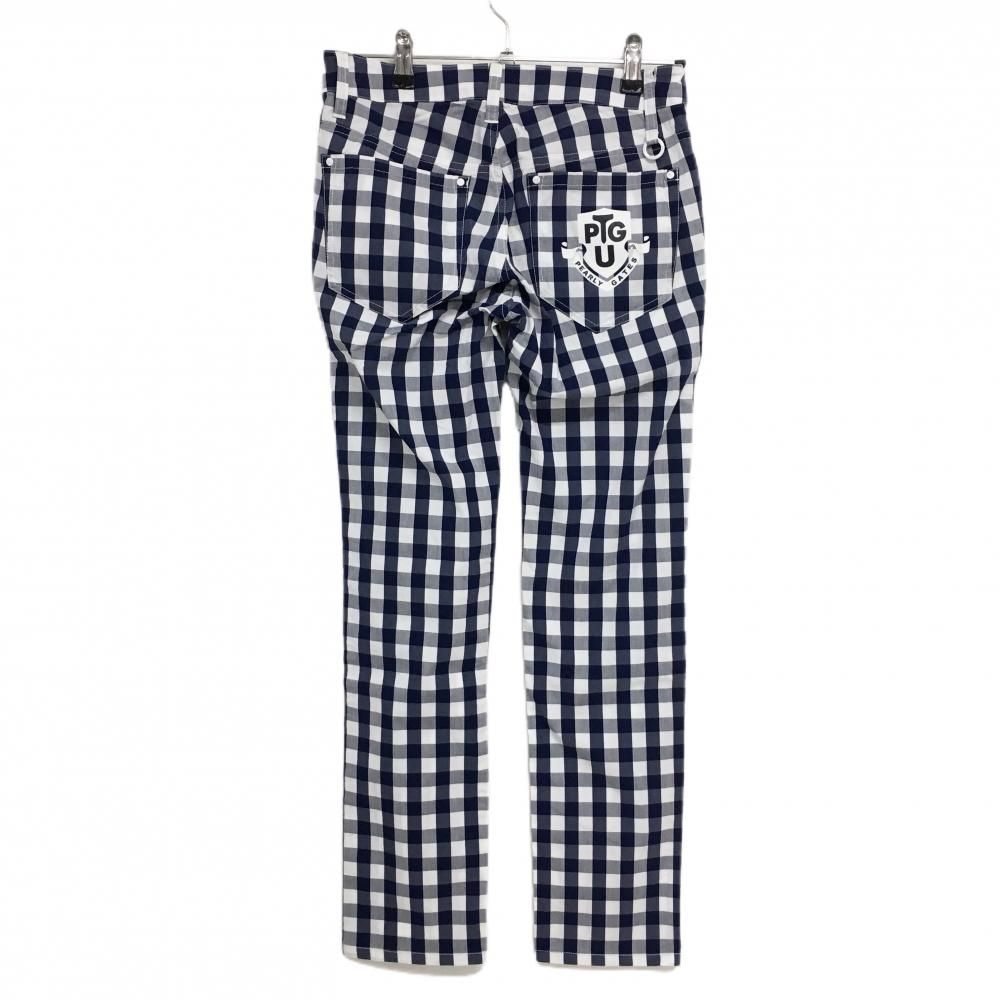 美品パーリーゲイツ ホワイトチェックパンツ 超美品】パーリーゲイツ