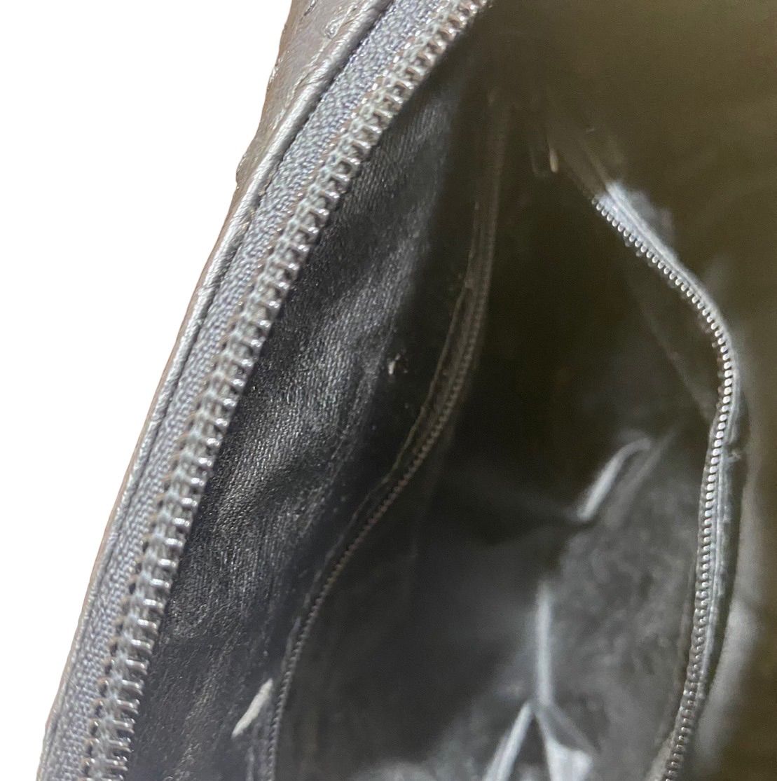 美品】オーストリッチ OSTRICH 高級革 ハンドバッグ 黒 ブラック
