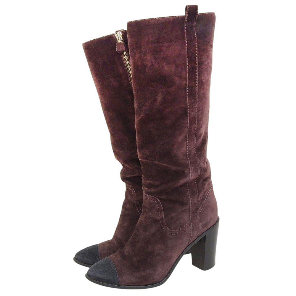 CHANEL シャネル 美品 スエード ココマーク 販売済み ロングブーツ