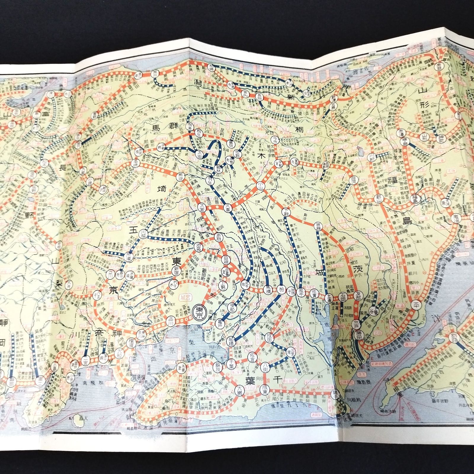 台湾島地図1鋪、日本統治時代地図、和本唐本朝鮮 支那 満洲 鉄道路線 