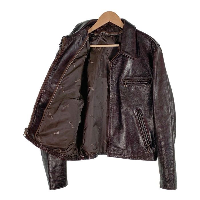 Schott ショット レザーシングルライダースジャケット 襟付 ボア