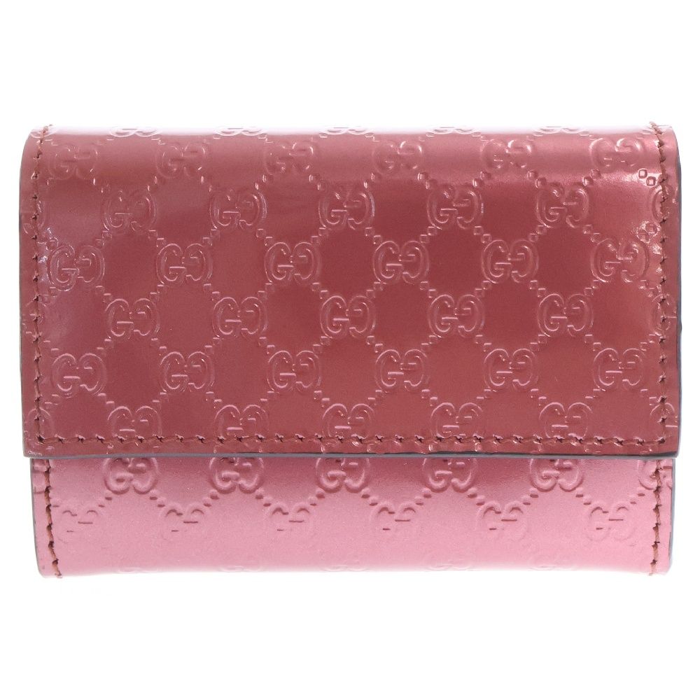 GUCCI (グッチ) マイクログッチシマ コインケース ピンク パテント