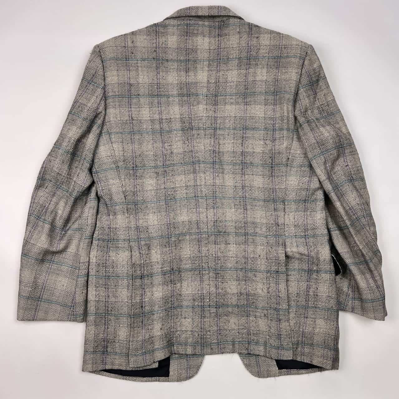 リネン シルク混 GIVENCHY ジバンシィ チェック 背抜き テーラード