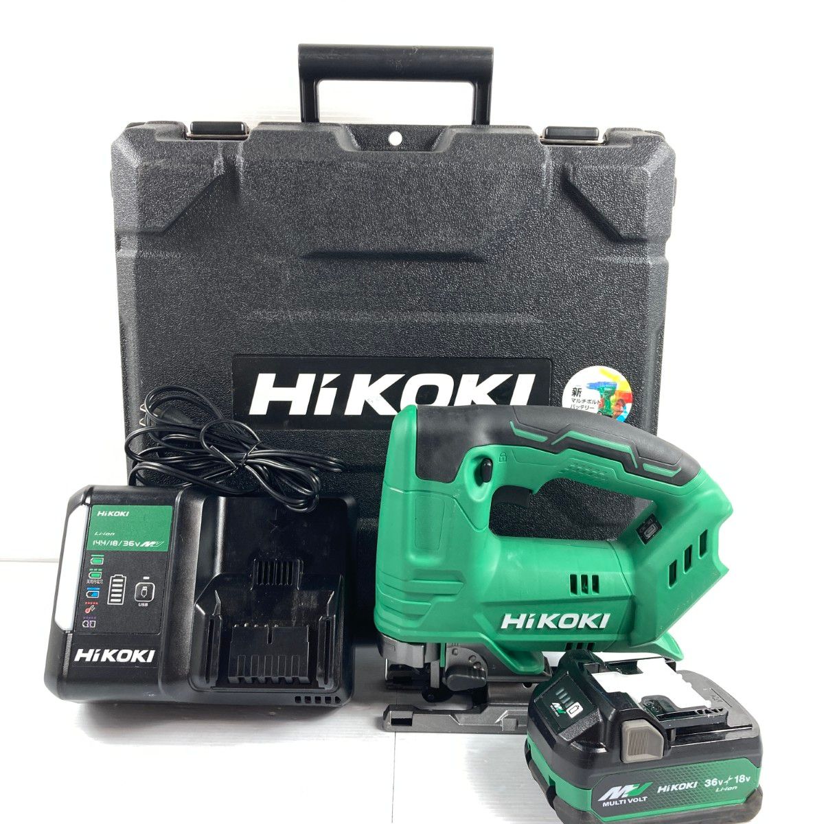 ＊＊HiKOKI ハイコーキ 18V コードレスジグソー バッテリ1個 充電器 ケース付 PSEマークあり CJ18DAXPZ グリーン